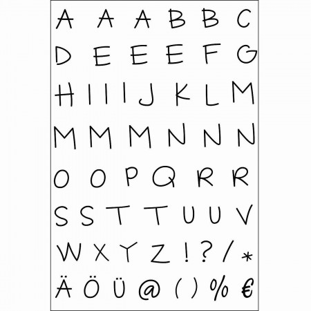 Efco Silikonstempel Alphabet Großbuchstaben,Stempel Clear transparent, 