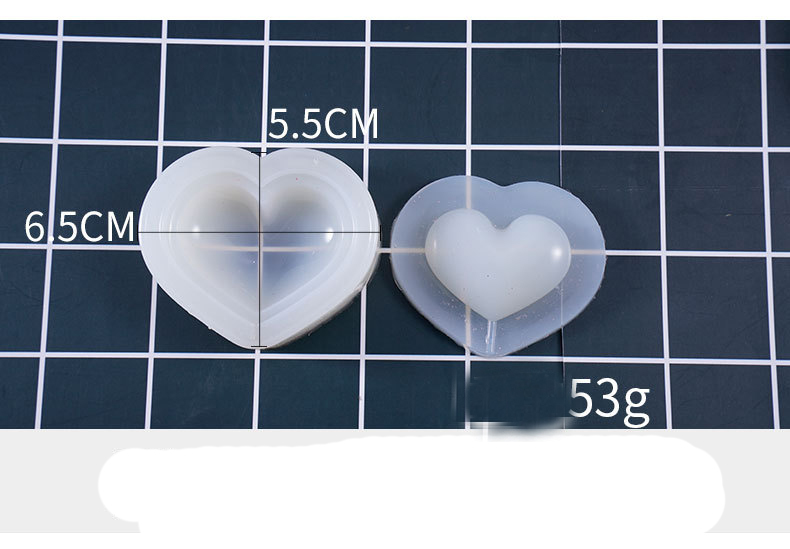 Silikonform Herz Silicone Moulds Heart Clear 55x65mm 2Stk/Set