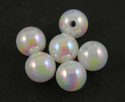 Wachsperlen irisierend weiß, 35 g, Bastelperlen, schillernde Perlen, Perlmutt Perlen