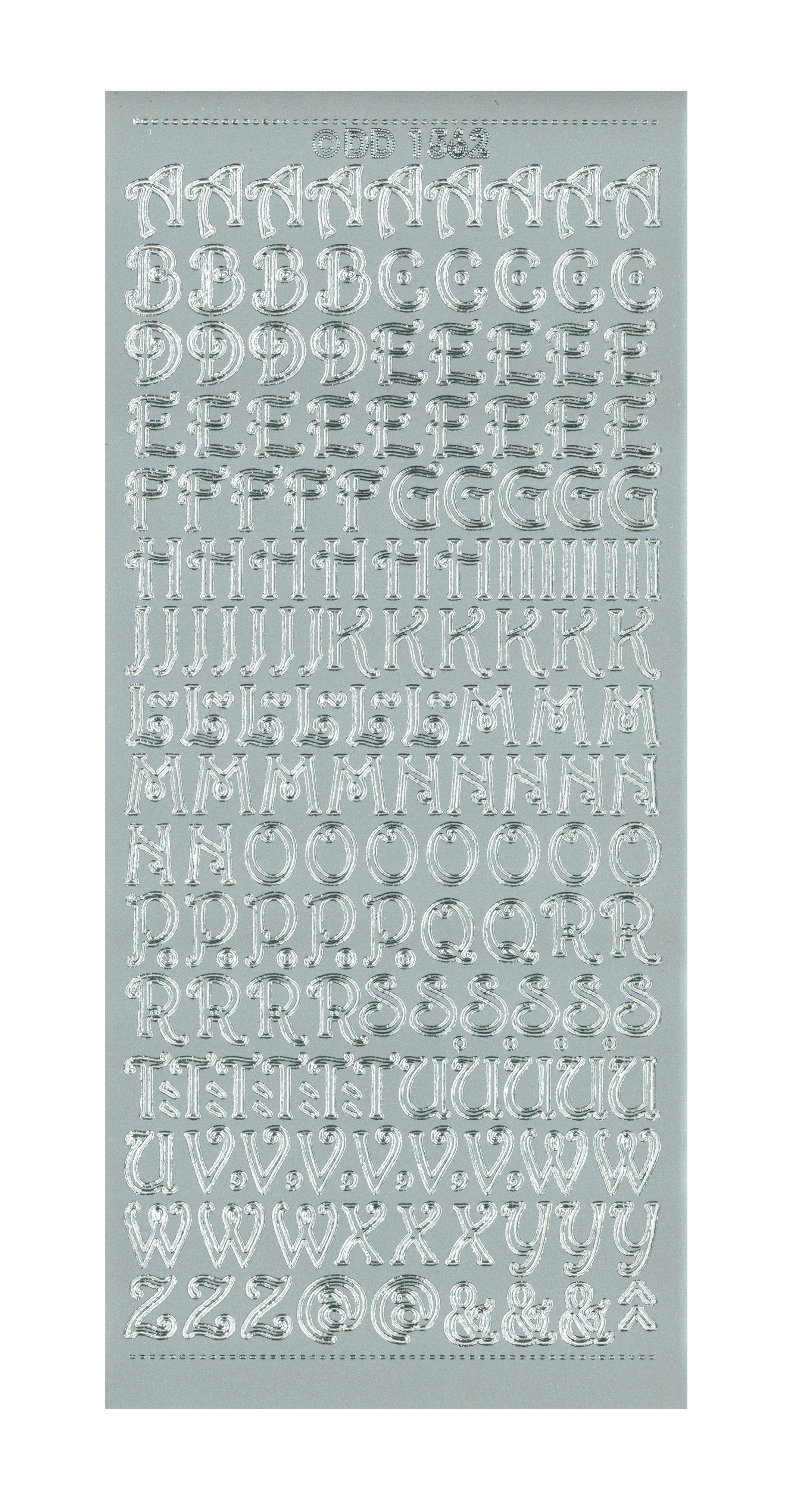 Konturensticker Alphabet curled Großbuchstaben 1 Bogen 10x23cm