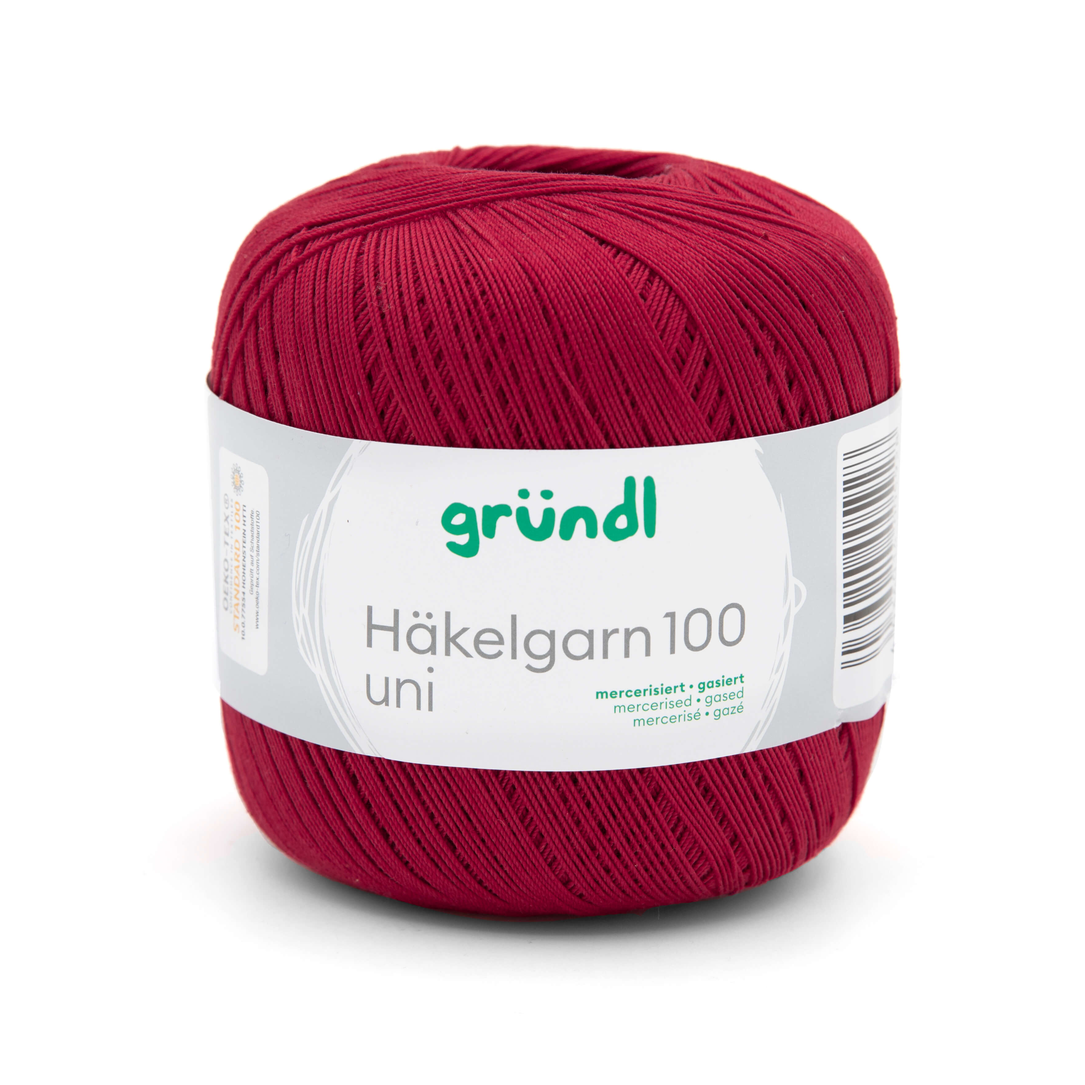 Gründl Häkelgarn 100 rotbraun mercerisiert gasiert 100% Baumwolle 100g/566m Gründl Häkelgarn 100 rotbraun mercerisiert gasiert 100% Baumwolle 100g/566m