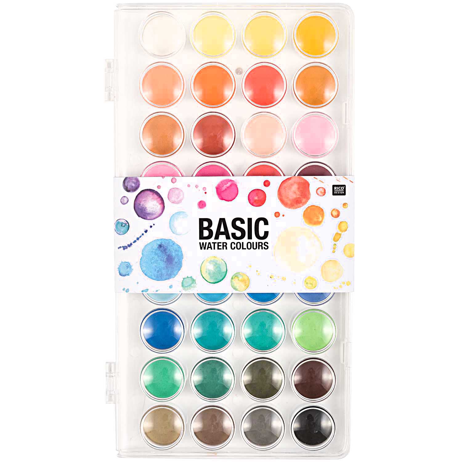 Rico Design Basic Water Colours Wasserfarbkasten 36 Farben