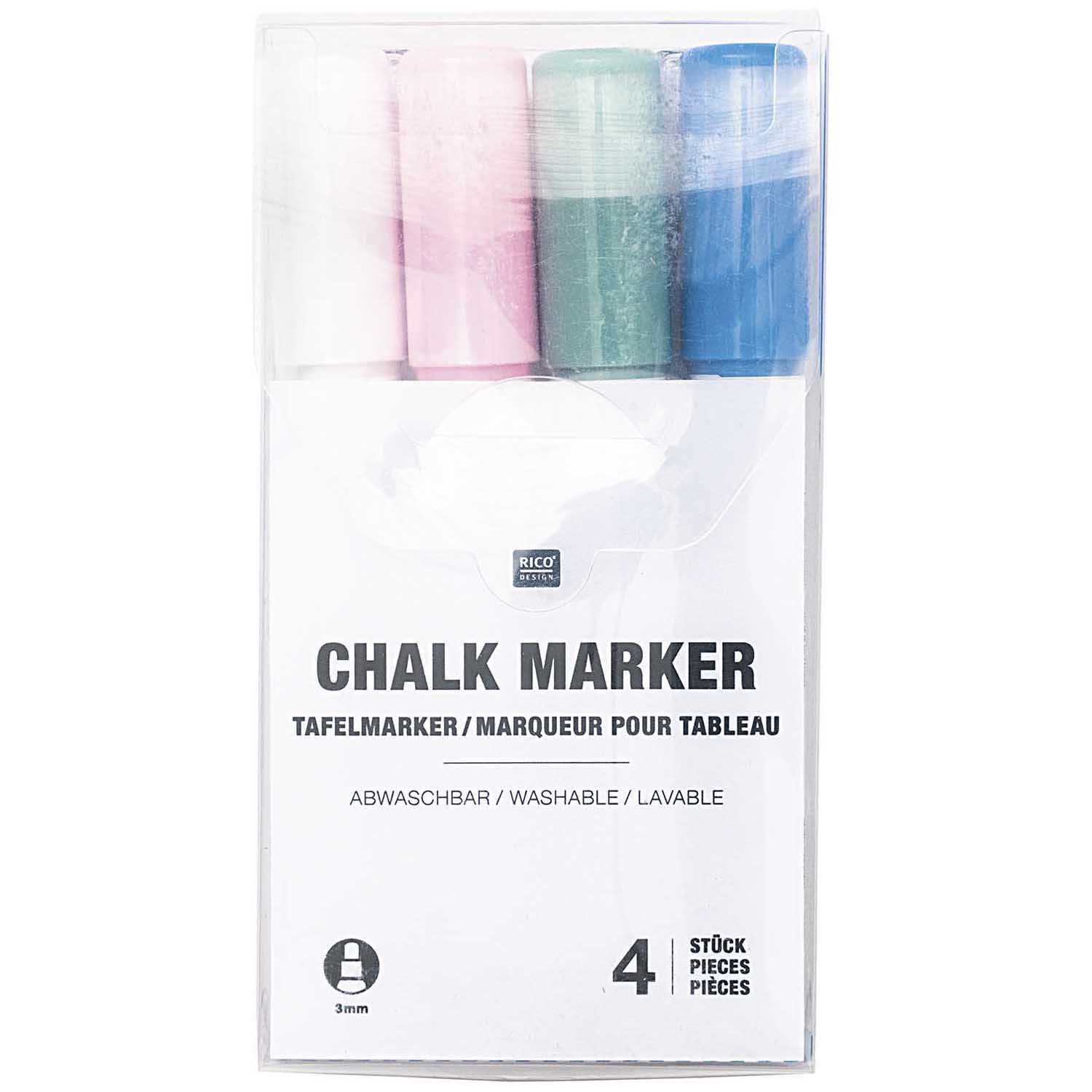 Chalk Marker Tafelmarker Kreidestifte 4 Stück pastell 3mm