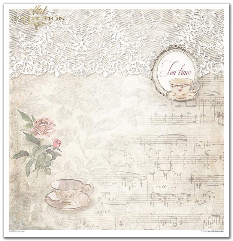 Scrapbooking-Papier Set English Rose 31x32cm 10 Bögen