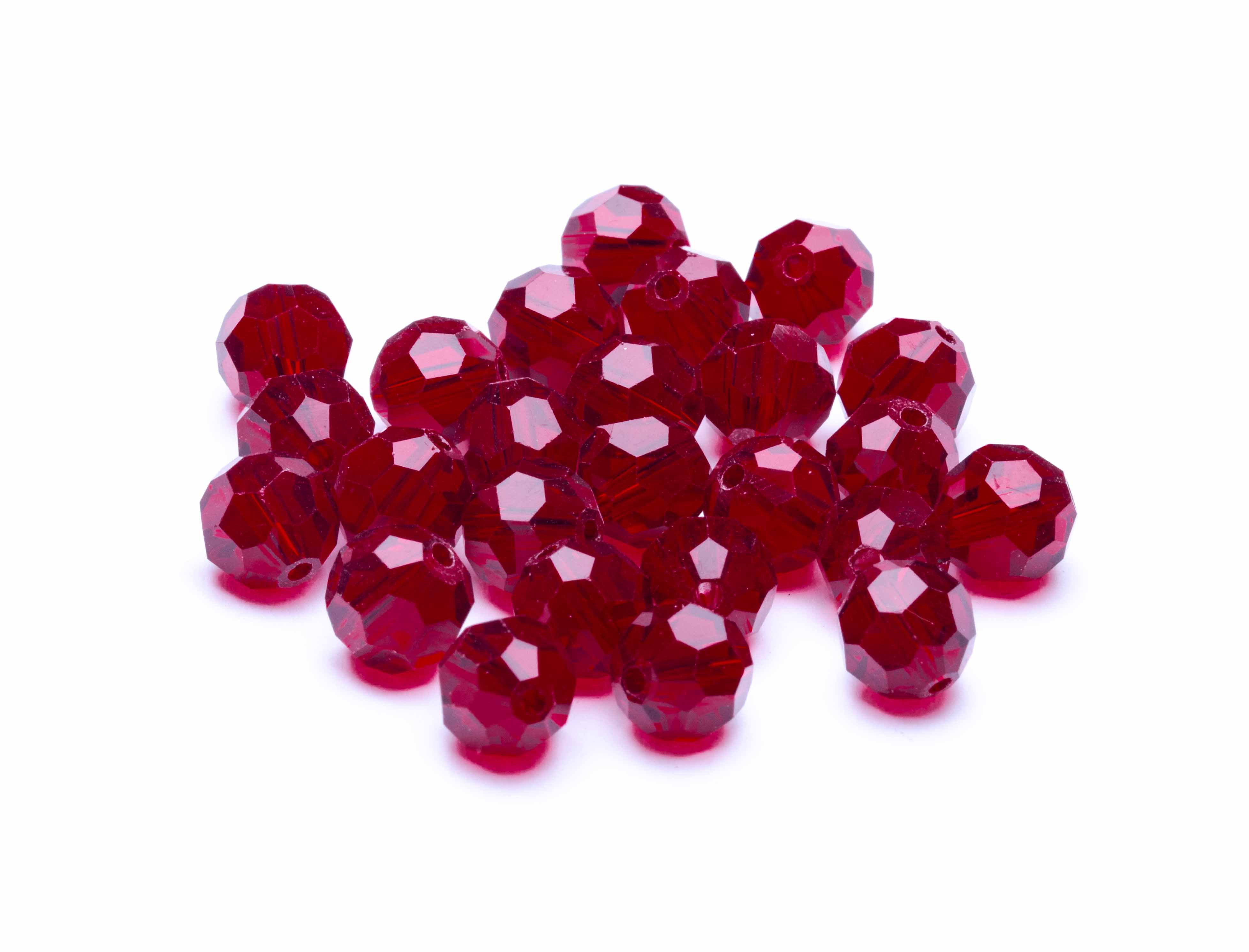 Glasschliffperlen rund weinrot 8mm 25 Stück