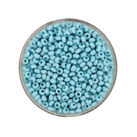 Rocailles soft blau-grün opak 2,6mm, 17g/Dose, Glasperlen