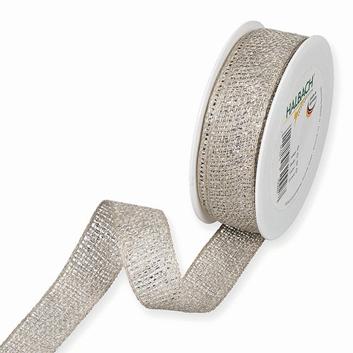 Dekoband Glitter natur silber 10m Dekoband Glitter natur silber 10m