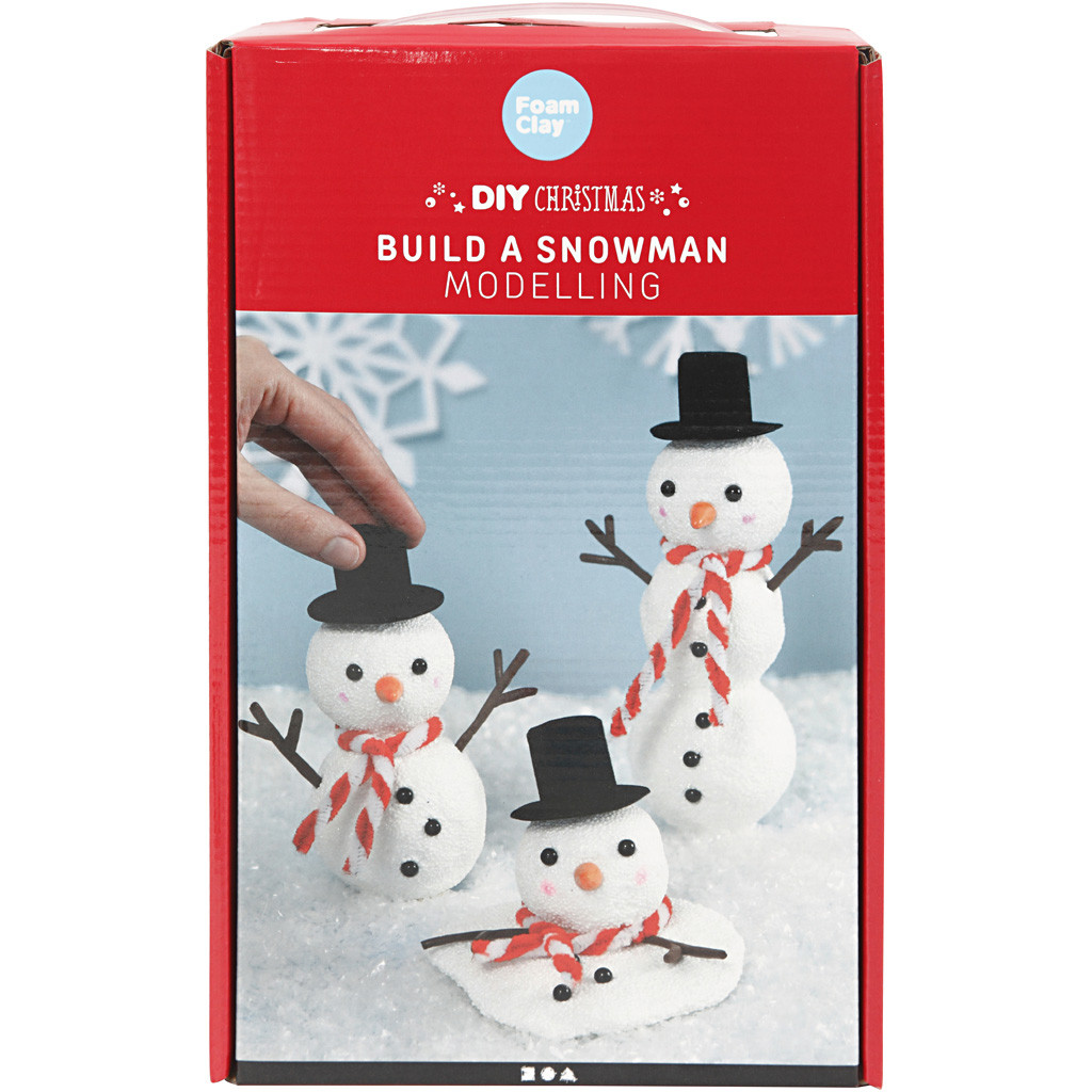 Bastelset Weihnachten Build a Snowman zum Modellieren 45 teilig