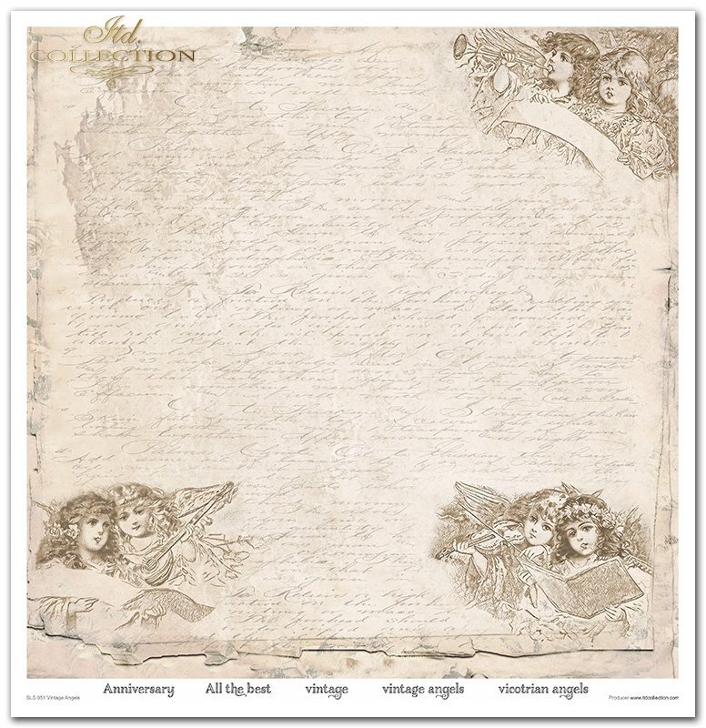 Scrapbookingpapier Set Vintage Angels 310x320 mm 11 Blatt