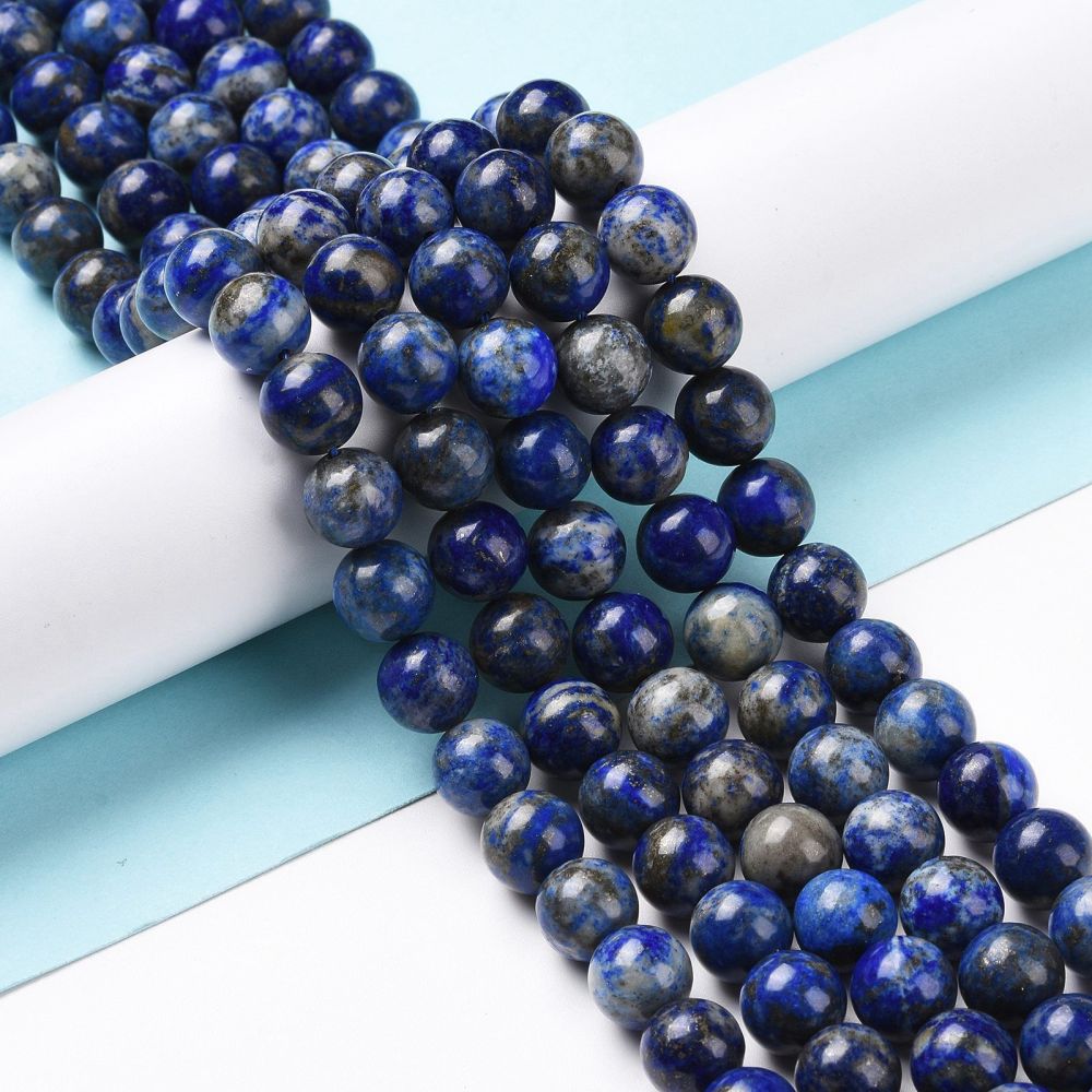 Natürliche Lapis-Lazuli-Perlen Strang rund 8mm Loch: 1mm ca. 48 Stück pro Strang 39cm Natürliche Lapis-Lazuli-Perlen Strang rund 8mm Loch: 1mm ca. 48 Stück pro Strang 39cm