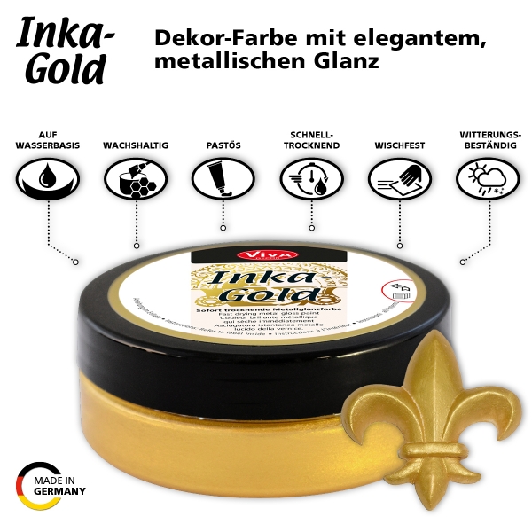 Viva Decor Inka Gold, 62,5g Dose Metallglanz Farbe 