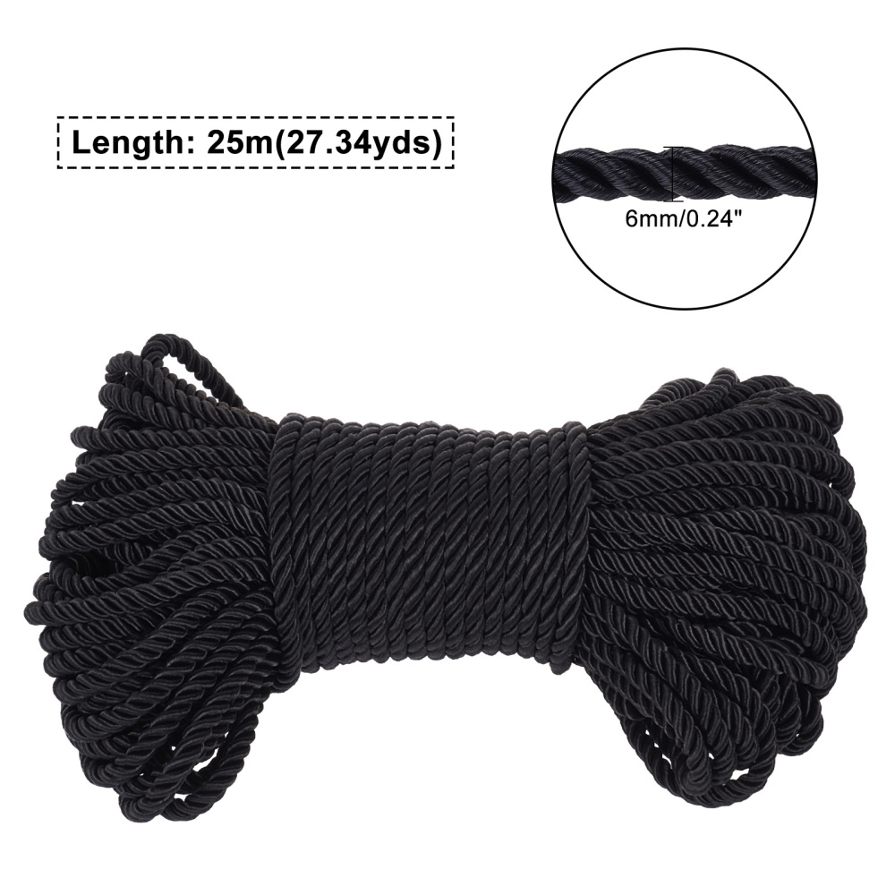 Polyester Kordel gedreht 6mm, 25m/Bündel