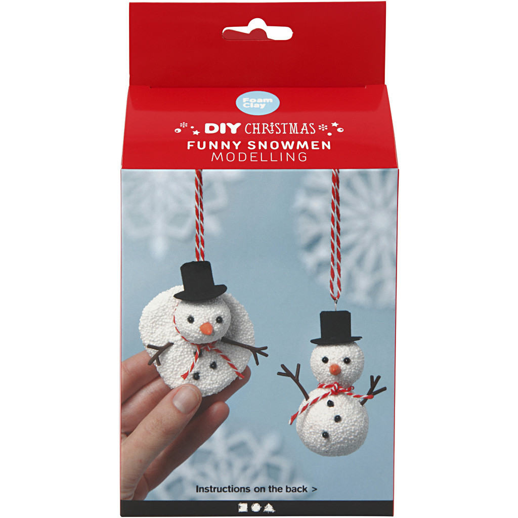 Bastelset Weihnachten Funny Snowmen zum Modellieren 23 teilig