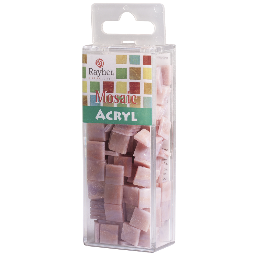 Acrylmosaik marmoriert rosa chiffon, 1x1cm, 50g/ca. 205 Stück Acryl-Mosaik