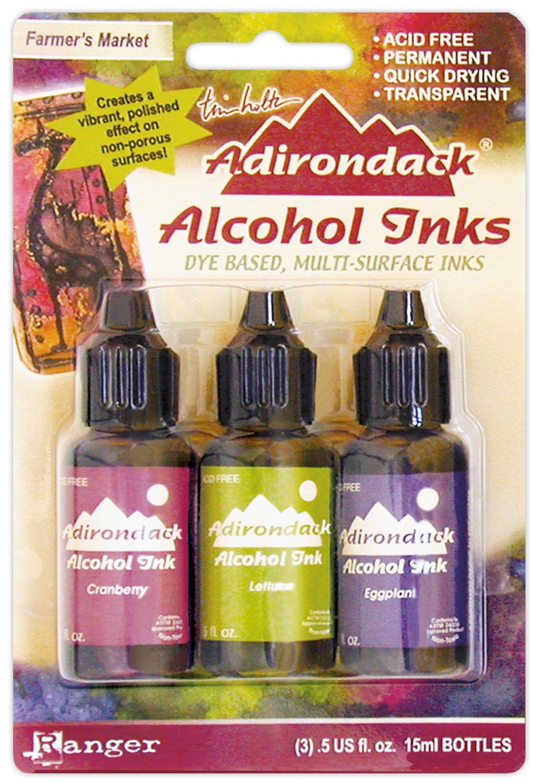 Alkoholtinten Set Alcohol Inks Tim Holtz Ranger 3 Stück / 14ml