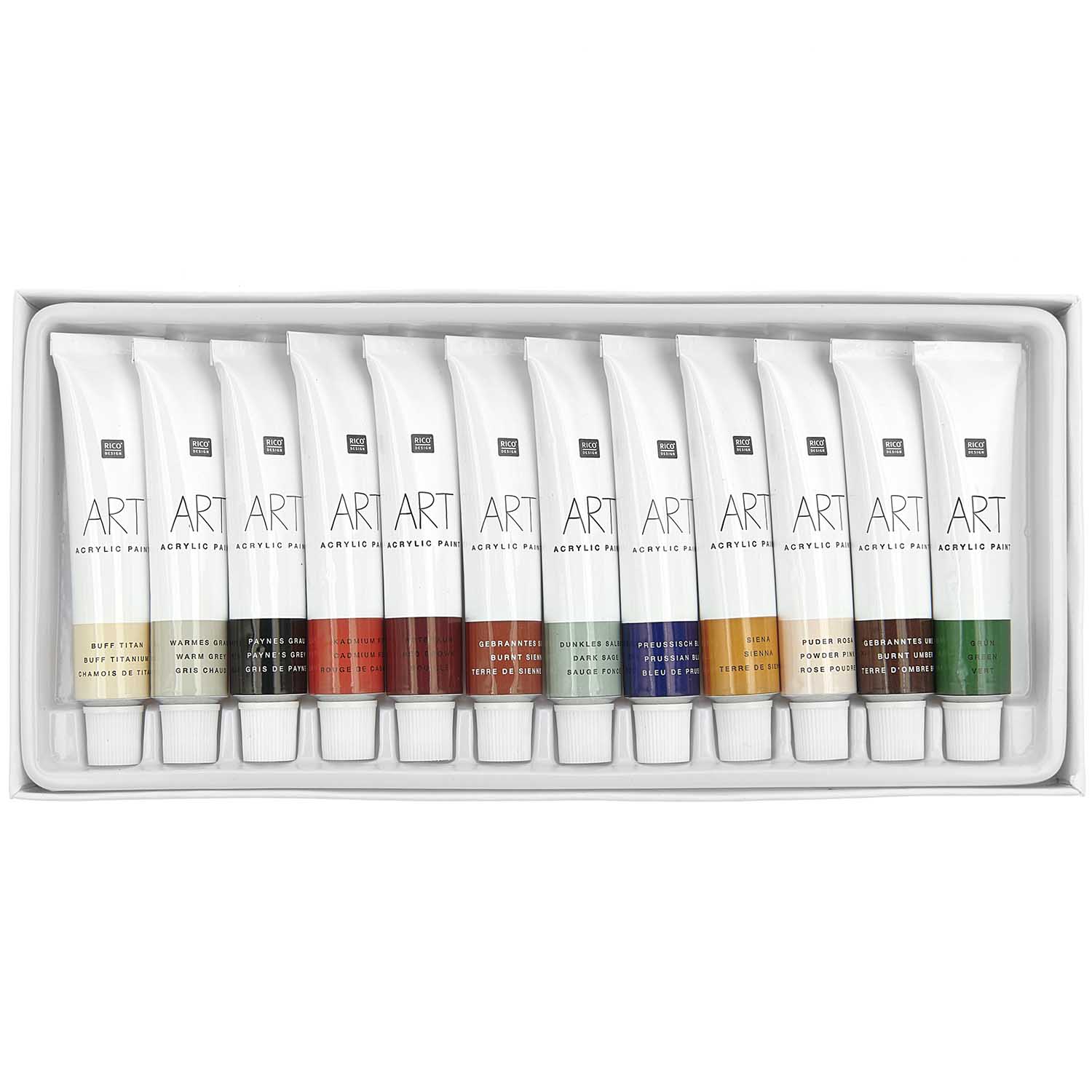 ART Acrylfarben Set Erdfarben 12x12ml Tuben