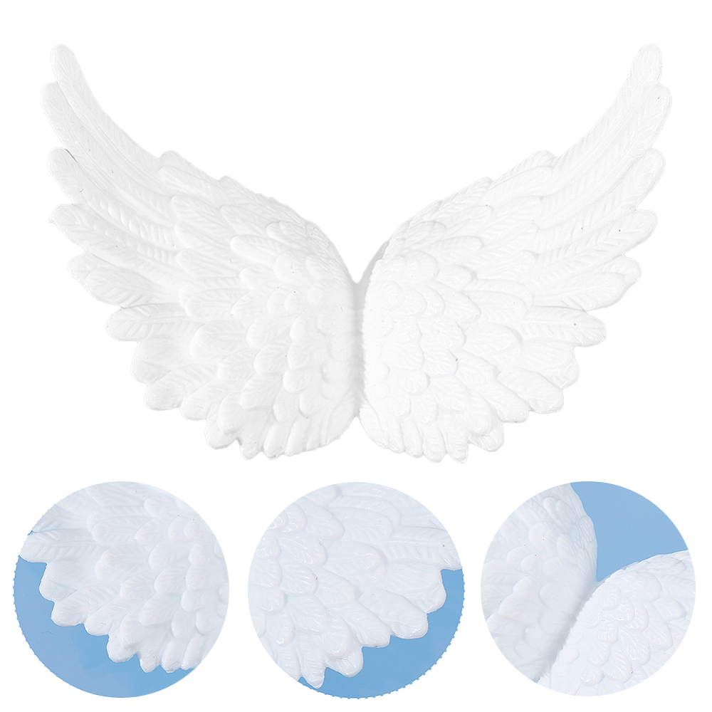 Engelflügel aus Kunststoff weiß 50x80mm 3 Stück 