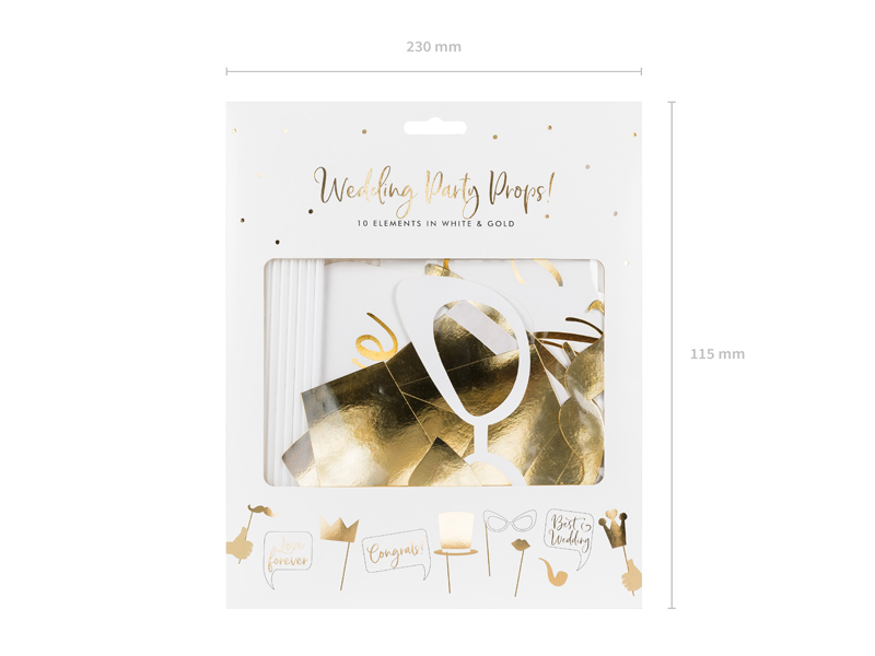 Wedding Party Props 10 teilig weiß gold Wedding Party Props 10 teilig weiß gold