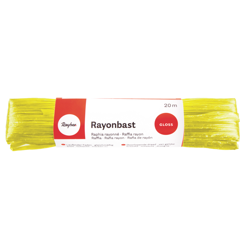 Rayonbast, gelb 20m Kunstbast Raffia
