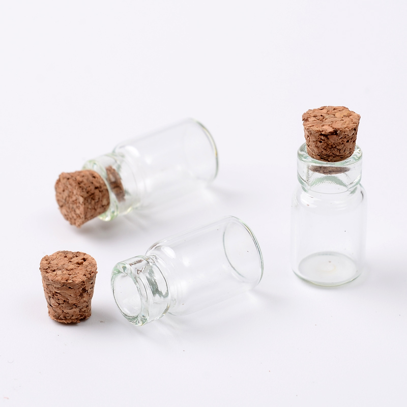 Mini Gläser mit Kork, 16x22mm, 20 Stück/Pkg., Wishing Bottles, Glasfläschchen, Miniflaschen, 