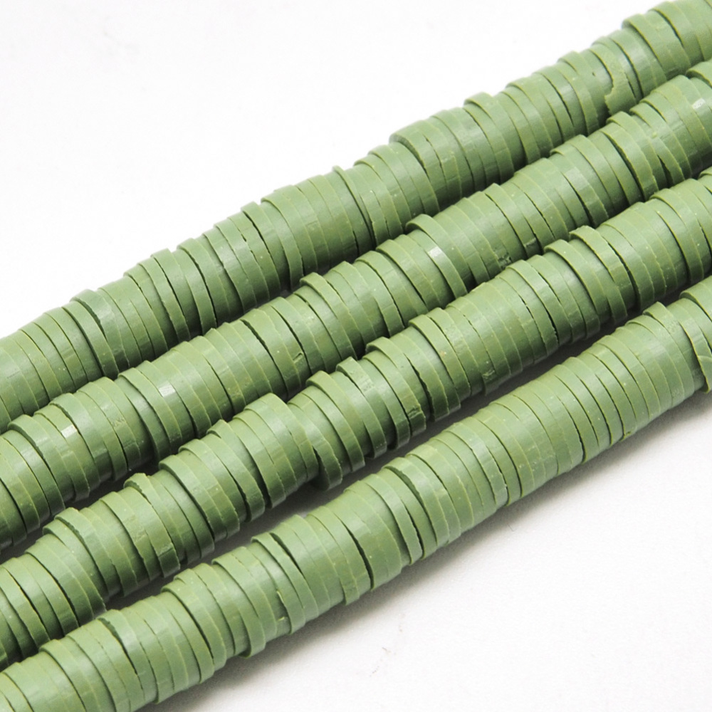 Heishi-Perlen Polymerclay Perlenscheiben 6x1mm 380-400Stk/Strang