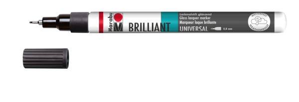 Marabu Brilliant Painter Lackmalstift SCHWARZ Fineliner-Spitze 0,8mm