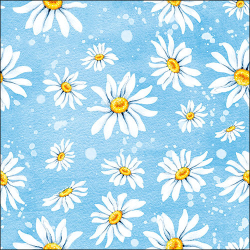 Ambiente Servietten Daisies blue Gänseblümchen  33x33cm 20 Stück/Packung