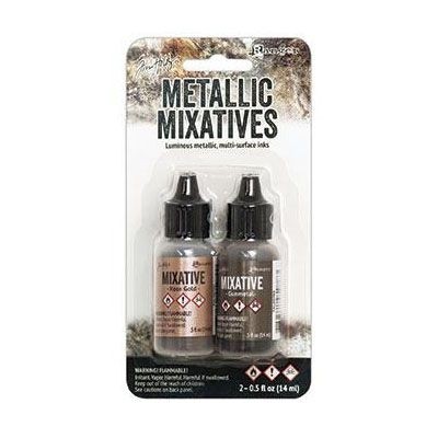 Ranger Tim Holtz Alcohol Ink Metallic rosegold & gunmetal Alkoholtinte 2x15ml