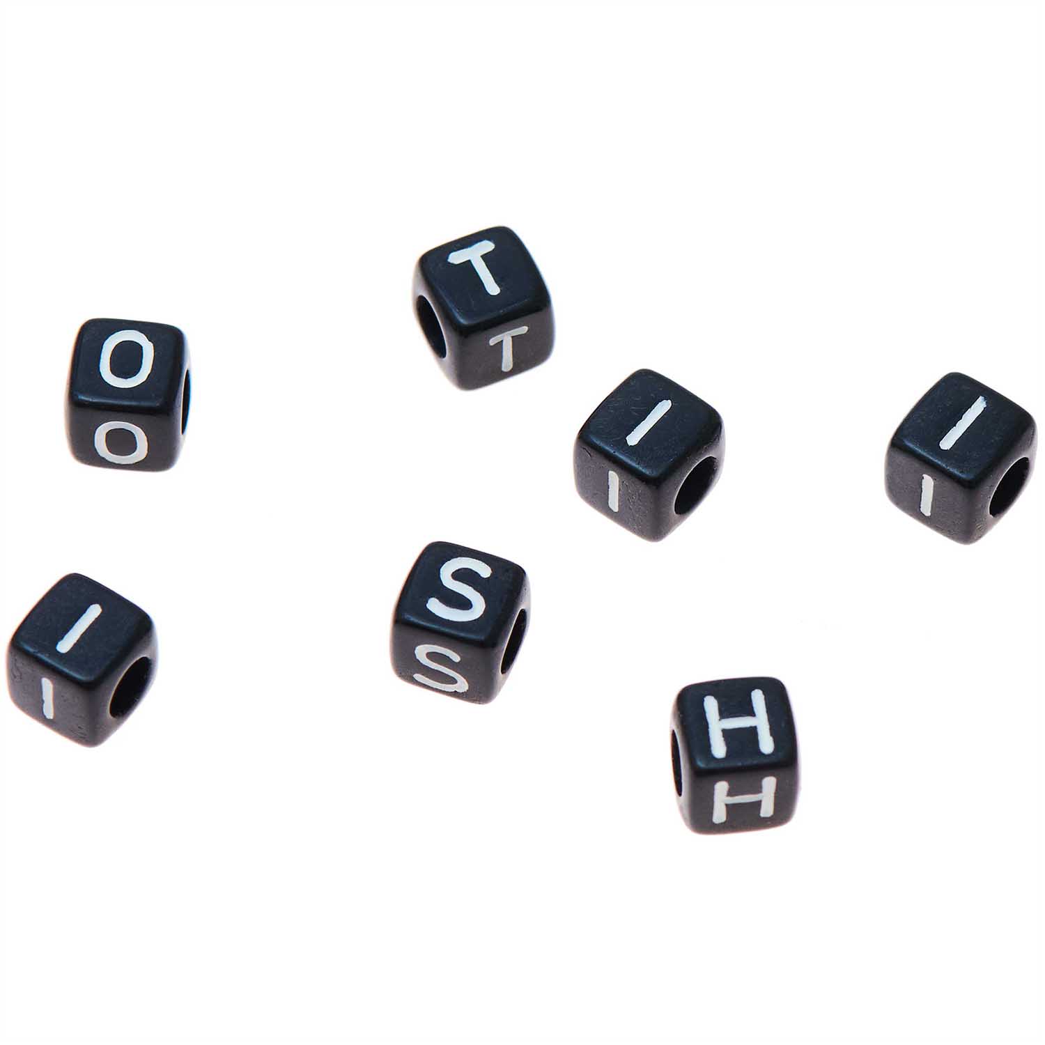 Buchstaben Mix Würfel schwarz/weiß 6x6mm 99 Stück 