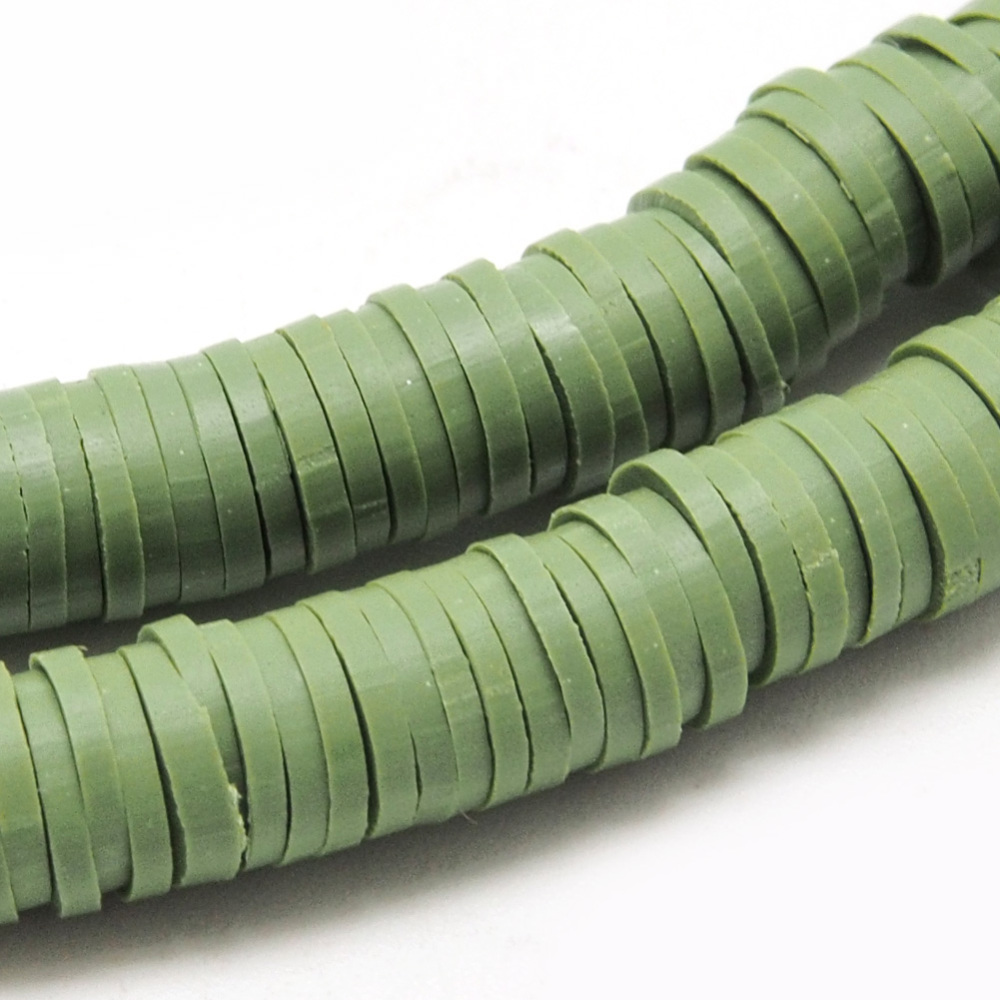 Heishi-Perlen Polymerclay Perlenscheiben 6x1mm 380-400Stk/Strang
