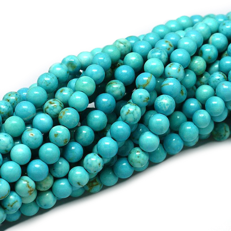 Natürlicher Howlith gefärbt 10mm Perlen rund 1 Strang 