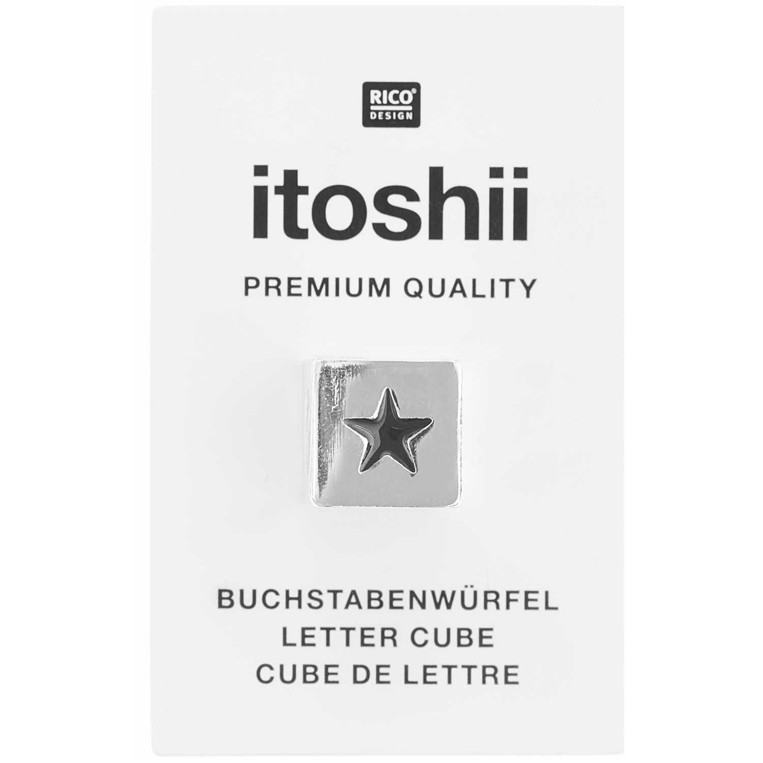 Buchstabenperle-Würfel silber 10x10mm Buchstabenperle-Würfel silber 10x10mm