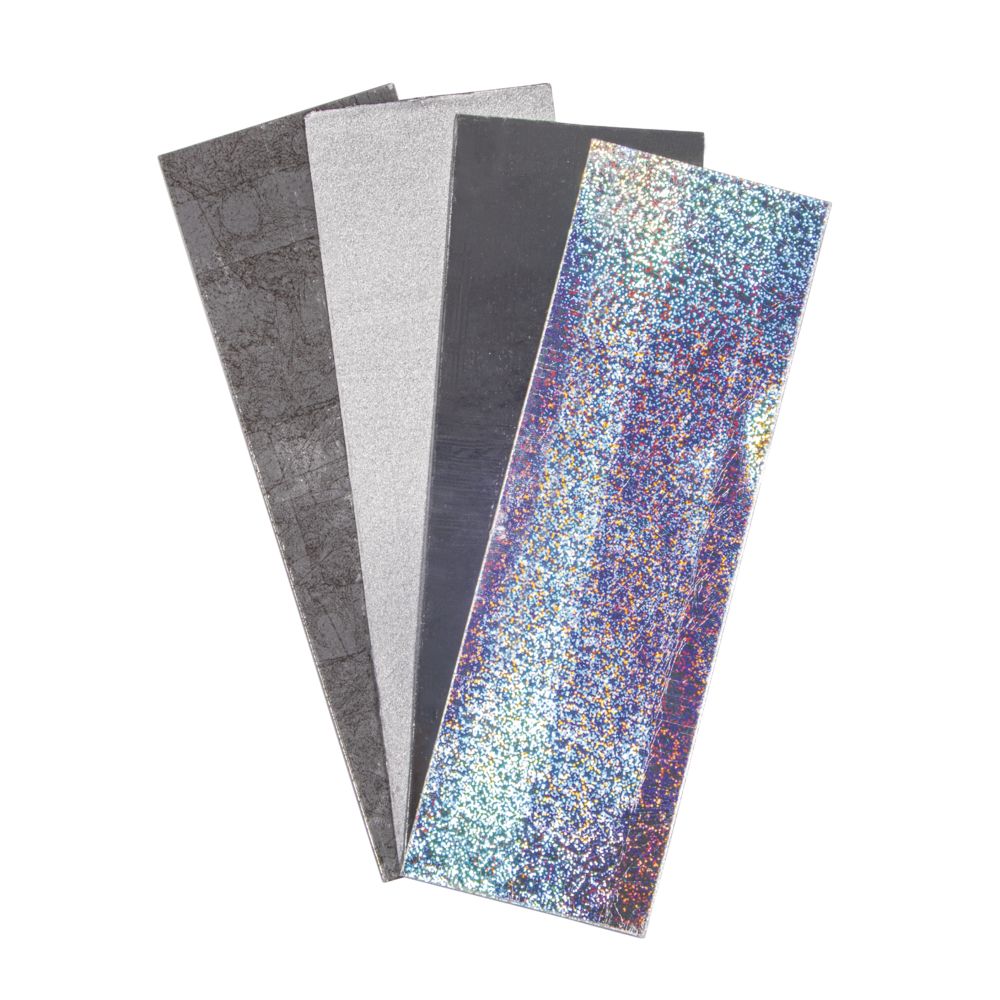 Wachsfolie Silber-Töne 20x6,5cm 4 Farben sort. SB-Btl 4Stück