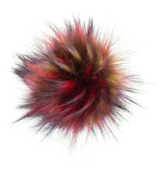 Fellpompon mit Druckknopf, 100 % Acryl ca. 12 cm