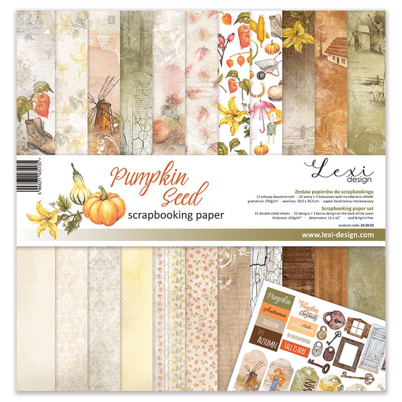 Pumpkin Seed Scrapbooking Papier Set 11 Blatt doppelseitig bedruckt 30,5x30,5cm Pumpkin Seed Scrapbooking Papier Set 11 Blatt doppelseitig bedruckt 30,5x30,5cm
