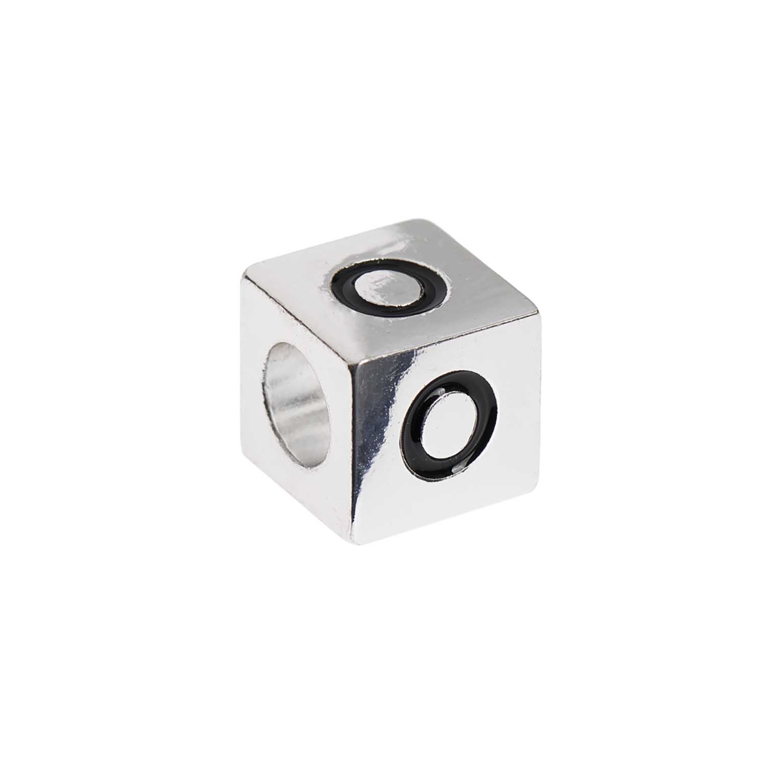 Buchstabenperle-Würfel silber 10x10mm Buchstabenperle-Würfel silber 10x10mm
