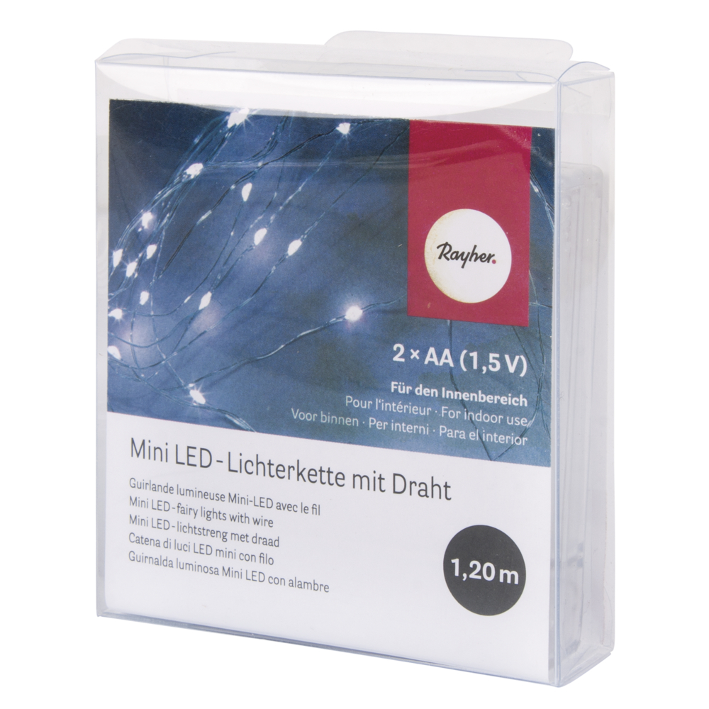 Mini LED-Lichterkette mit Draht 1,2m