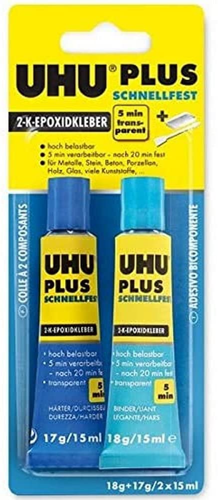 Uhu Plus Schnellfest 2-Komponenten-Epoxidkleber 35g 2x15ml Uhu Plus Schnellfest 2-Komponenten-Epoxidkleber 35g 2x15ml