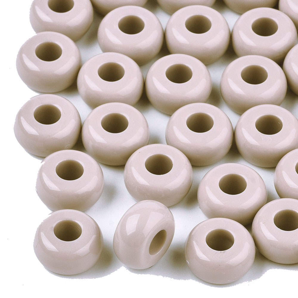 Acryl-Rondell Großloch beige 13x7mm, 22 Stück/Dose Acrylperle Rondellperlen