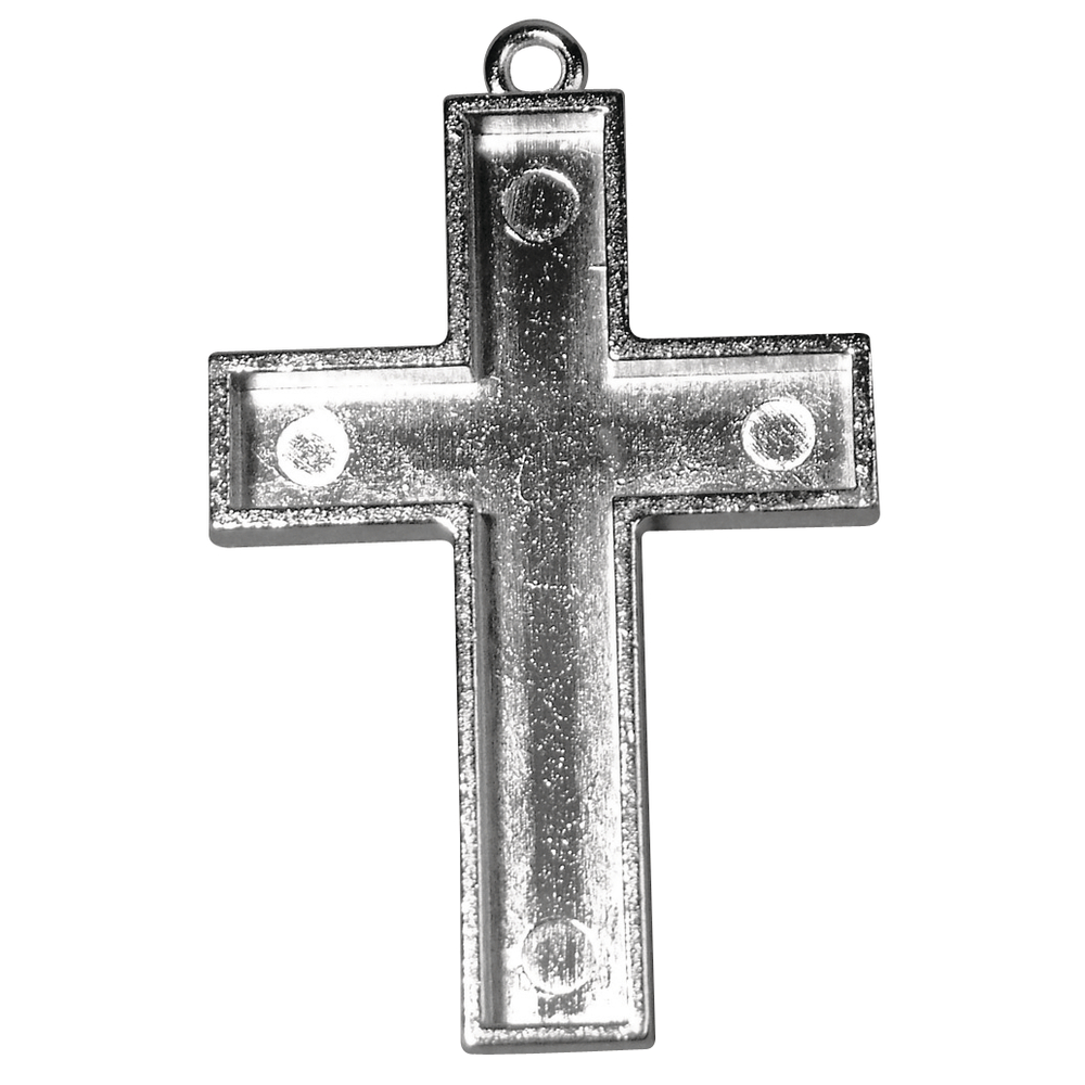 Schmuckkessel Kreuz platin mit Öse 3,3 x 2,1 cm