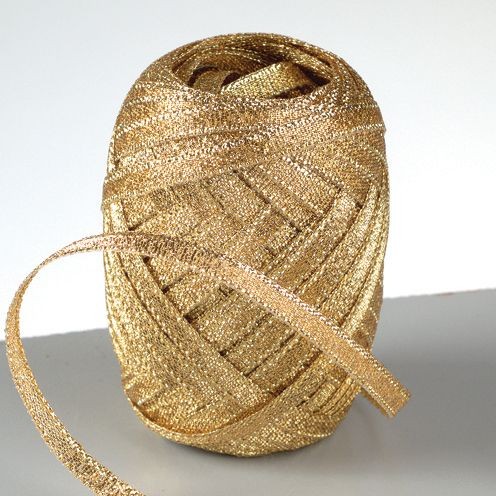 Lurex-Kräuselband gold 5mm, 10m/Knäuel