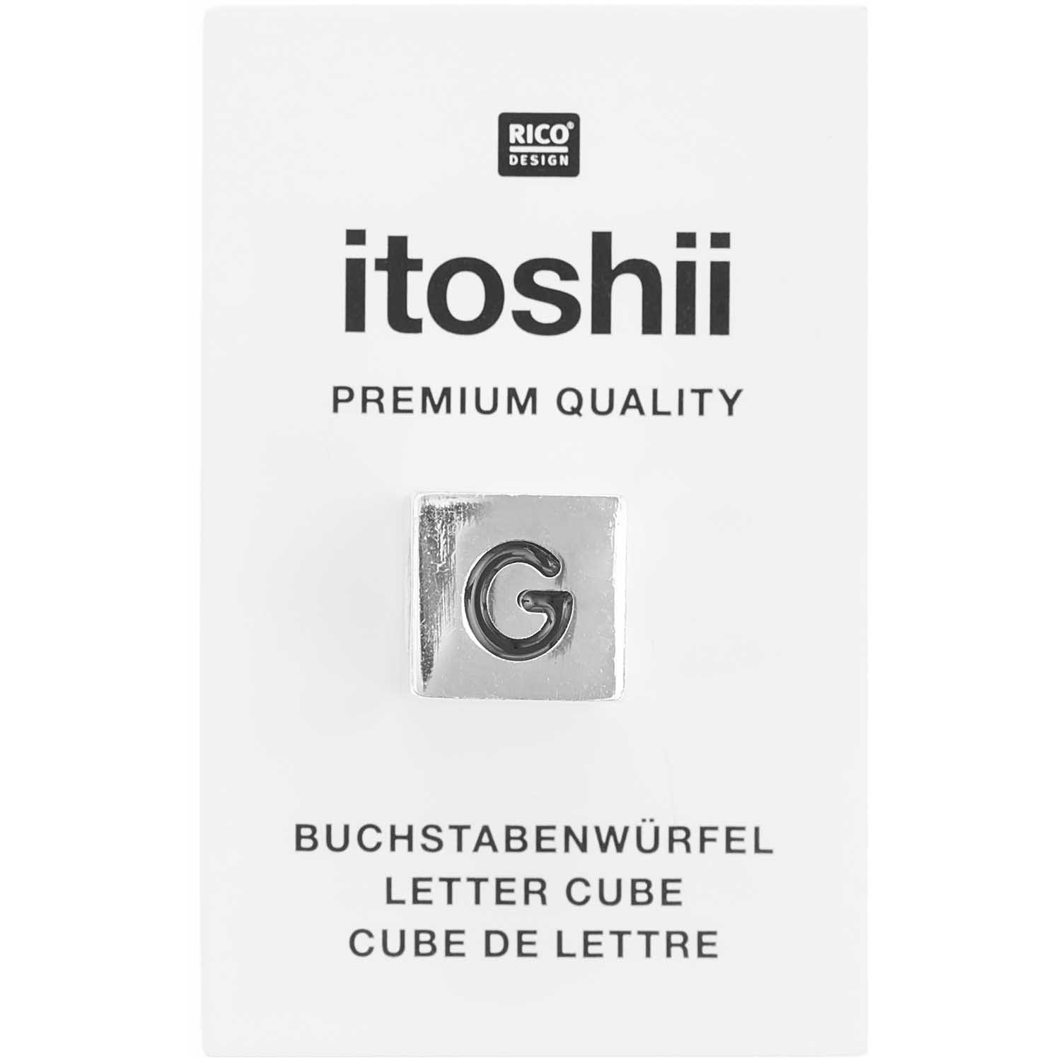 Buchstabenperle-Würfel silber 10x10mm Buchstabenperle-Würfel silber 10x10mm