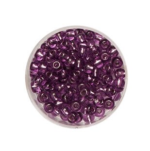 Rocailles violett m. Silbereinzug 2,6mm, 17g/Dose