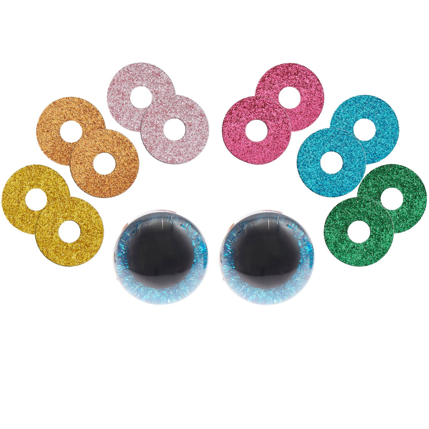 Glitzer Sicherheitsaugen-Set für Kuscheltiere 6 Farben in verschiedenen Größen 2 Stück/ 1 Paar Glitzer Sicherheitsaugen-Set für Kuscheltiere 6 Farben in verschiedenen Größen 2 Stück/ 1 Paar