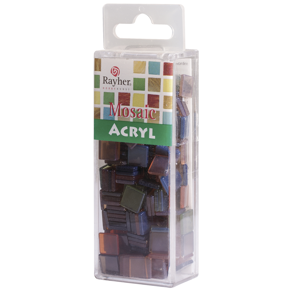 Acrylmosaik transparent sienna gebrannt, 1x1 cm, 50 g/ ca. 205 Stück Acryl-Mosaik
