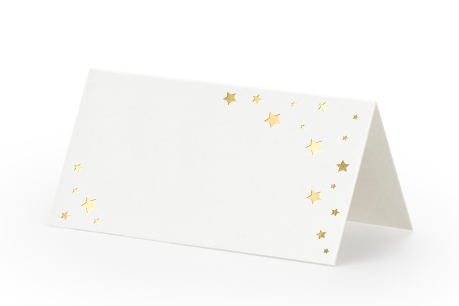 Tischkarten Sterne weiß gold 9,5x5,5cm 10 Stk. 