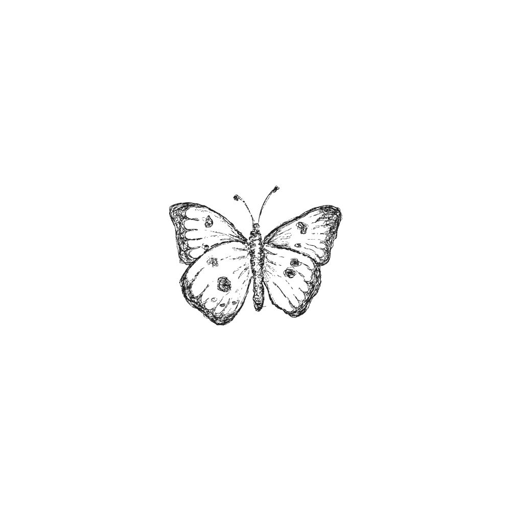 Stempel Schmetterling mit Holzgriff  3cm ø