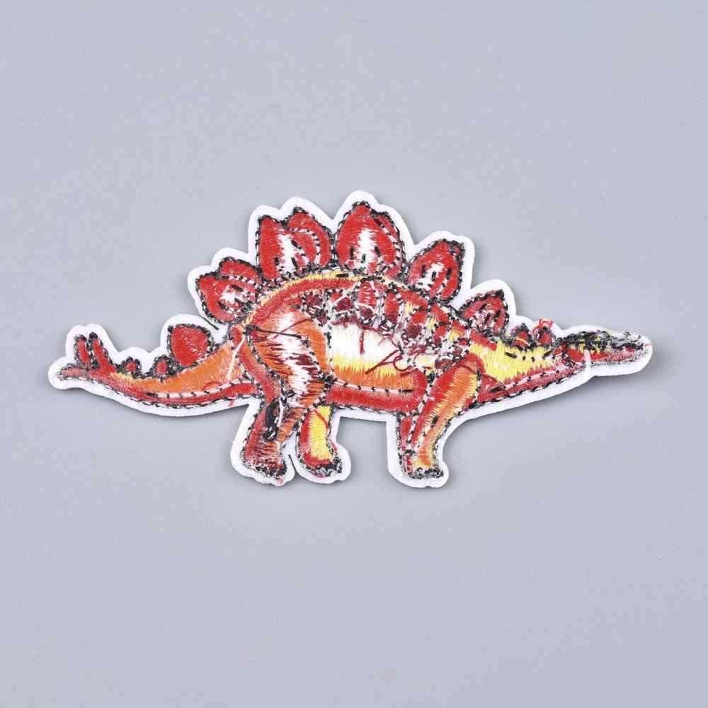 Patch Dinosaurier rot orange Aufbügeln/Aufnähen 54x98x1,5mm Patch Dinosaurier rot orange Aufbügeln/Aufnähen 54x98x1,5mm