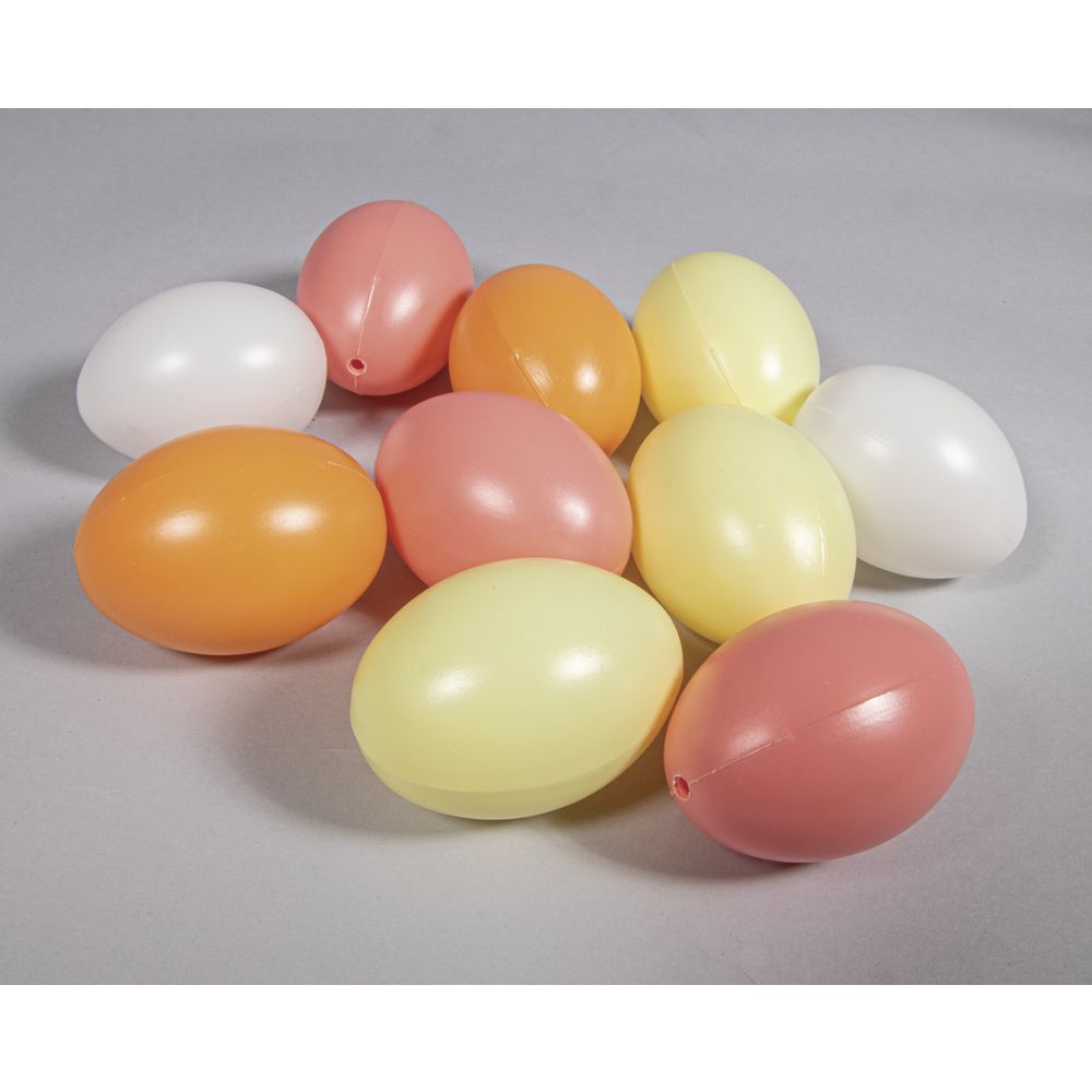 Plastik Eier Set 6cm ø apricot 10 Stück 