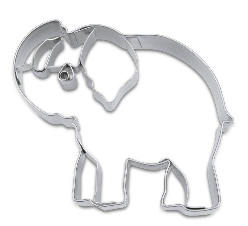 Ausstechform Elefant 8 cm Keksausstecher Cookie Cutter mit Prägeeinsatz Präge-Ausstecher